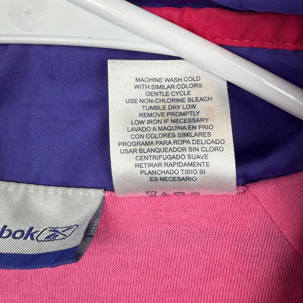 Reebok Windbreaker Jacket Kids 4T Pink Purple Vintage Retro‎ 90s Sporty Hooded